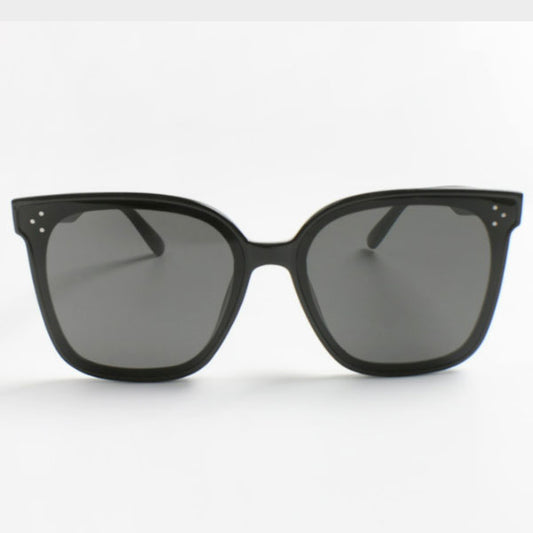Men's Couple Horn Frame Black Square Oversize Plus Size Sunglasses UV-blocking Fashion Sunglasses