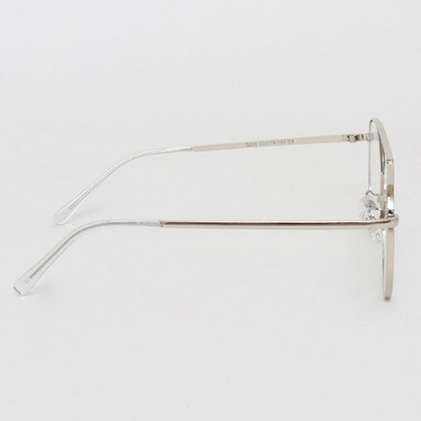 Men's Women's Vintage Retro Two-Bridge Boeing Glasses Frame Fashion Glasses Silver Frame