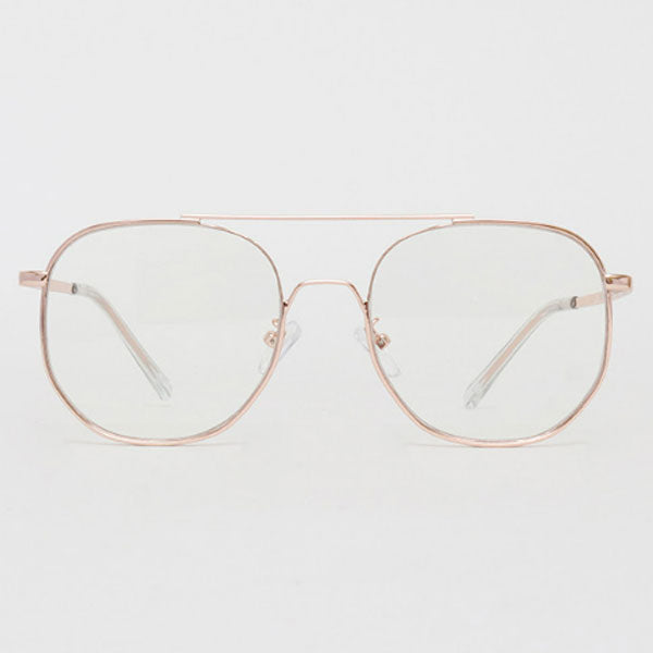 Men's Women's Vintage Retro Two-Bridge Boeing Glasses Frame Fashion Glasses Silver Frame