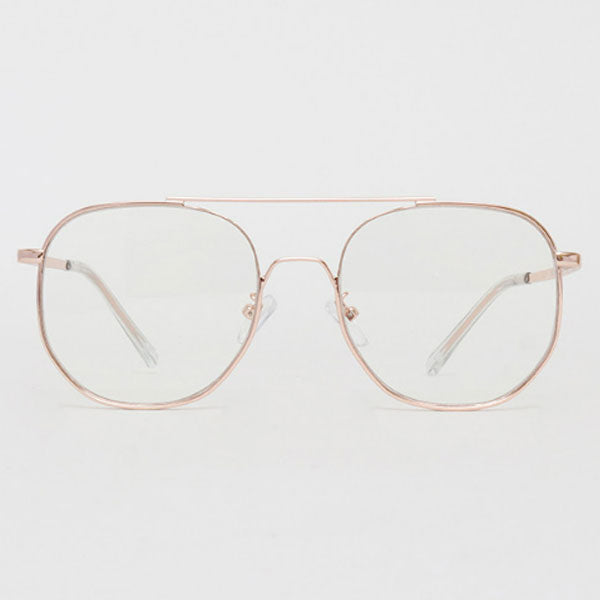 Men's Women's Vintage Retro Two-Bridge Boeing Glasses Frame Fashion Glasses Silver Frame