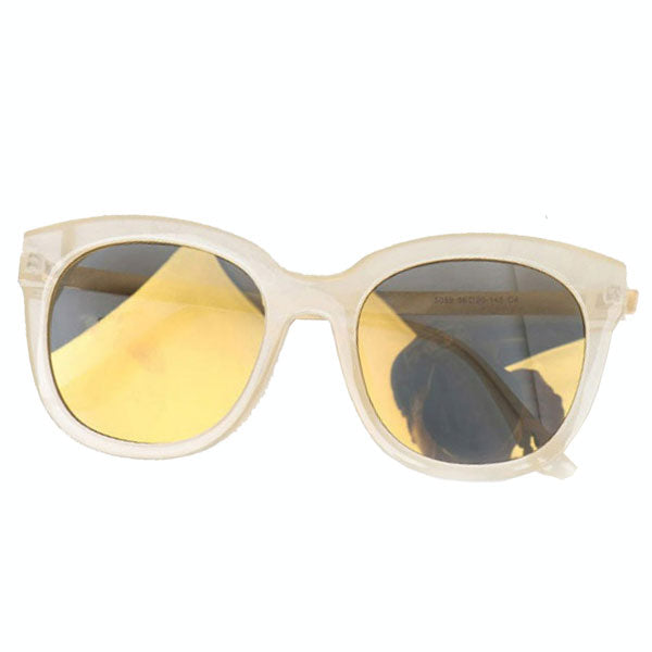 Millie Cats Eye Round Horned Mirror Sunglasses