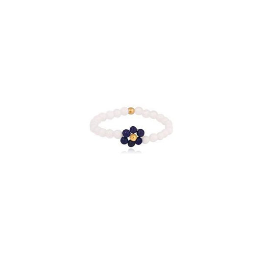 OST Blue Flower Bead Ring