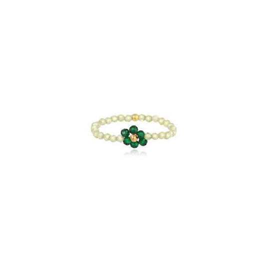 OST Green Flower Bead Ring