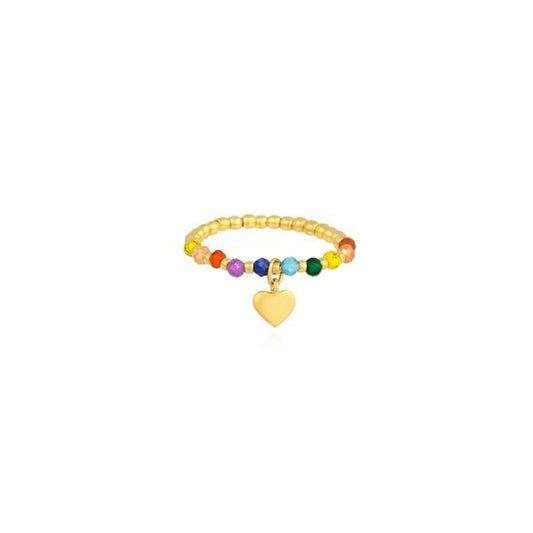 OST Rainbow Love Pendant Bead Ring