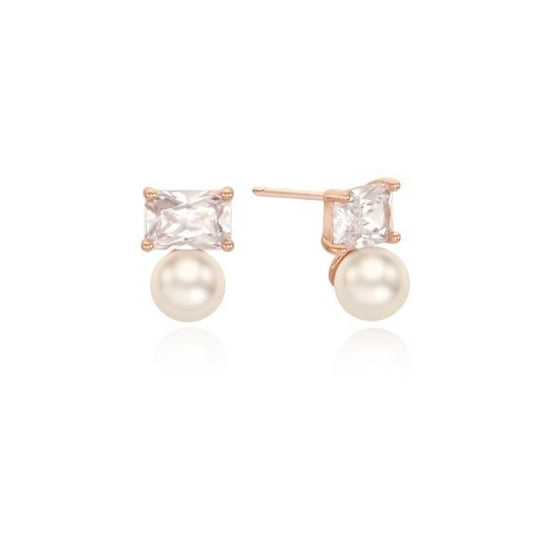 OST Square Connect Pearl Earrings
