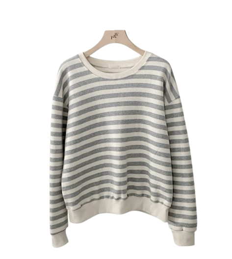 Peter And Wendy Cozy Stripe Sweatshirt [Fleece-lined]