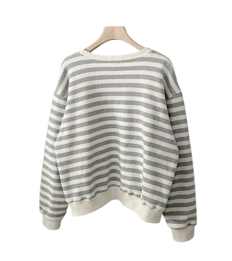 Peter And Wendy Cozy Stripe Sweatshirt [Fleece-lined]