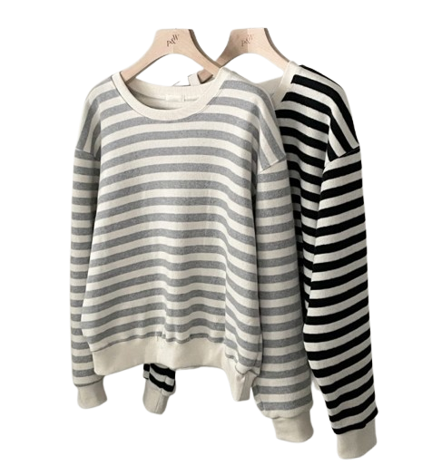 Peter And Wendy Cozy Stripe Sweatshirt [Fleece-lined]