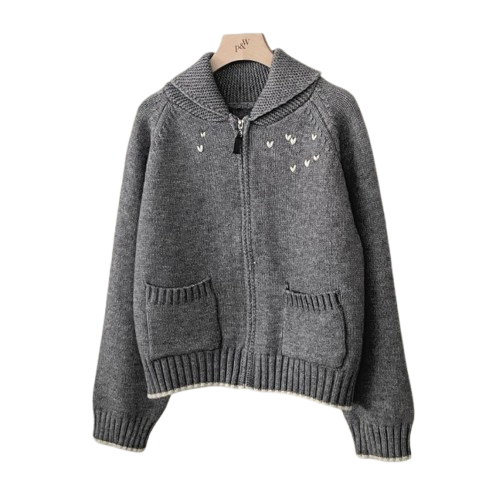 Peter And Wendy Heart Cock Knit Zip-up