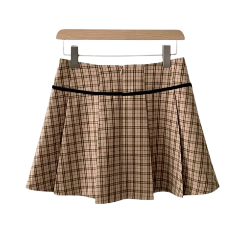 Peter And Wendy Preppy Ribbon Pleated Skirt