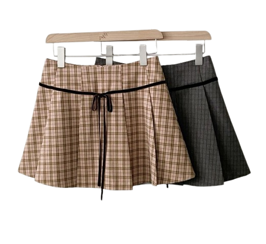 Peter And Wendy Preppy Ribbon Pleated Skirt