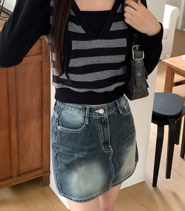 Peter And Wendy Seongsu Denim Mini Skirt