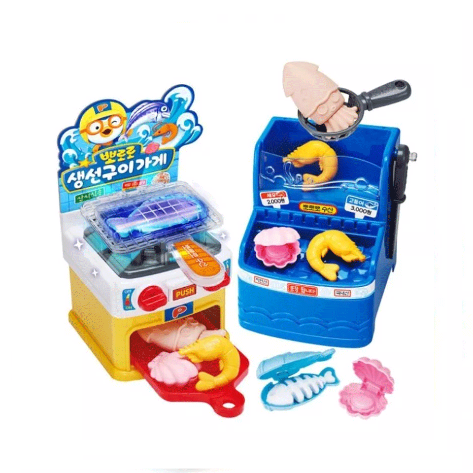 Pororo Grilled Fish Shop Play Set Korean Kids Toy-Authentic