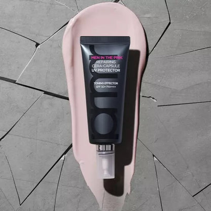 Primera Men in the Pink Skin Tone Correction Pore Trouble Marks Cover Repairing Cera Capsule UV Protector Toning Effector Sun Cream 40ml