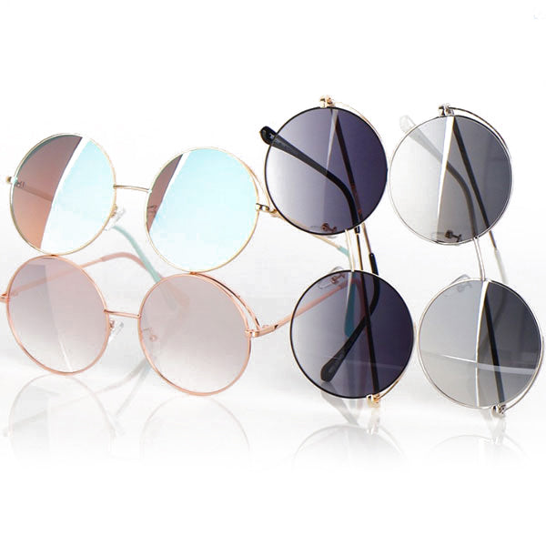 Right Now Half Line Round Slim-Temple Men's and Women's Sunglasses