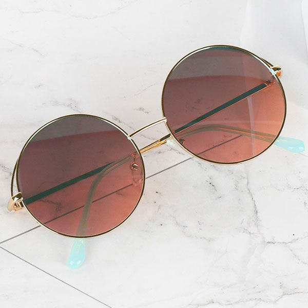 Right Now Half Line Round Slim-Temple Men's and Women's Sunglasses