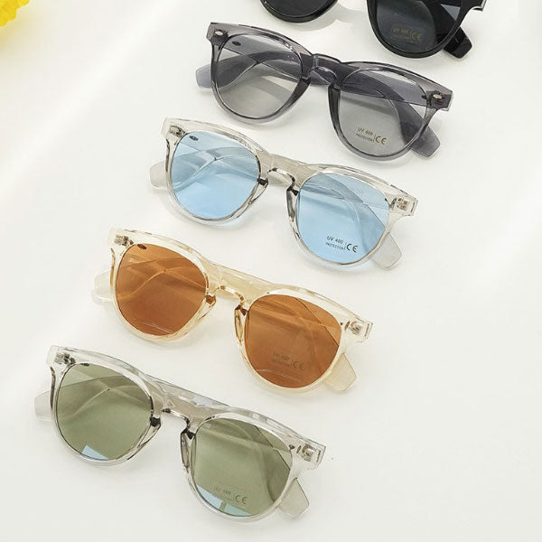 Right Now Round Transparent Horn-rimmed Tinted Sunglasses