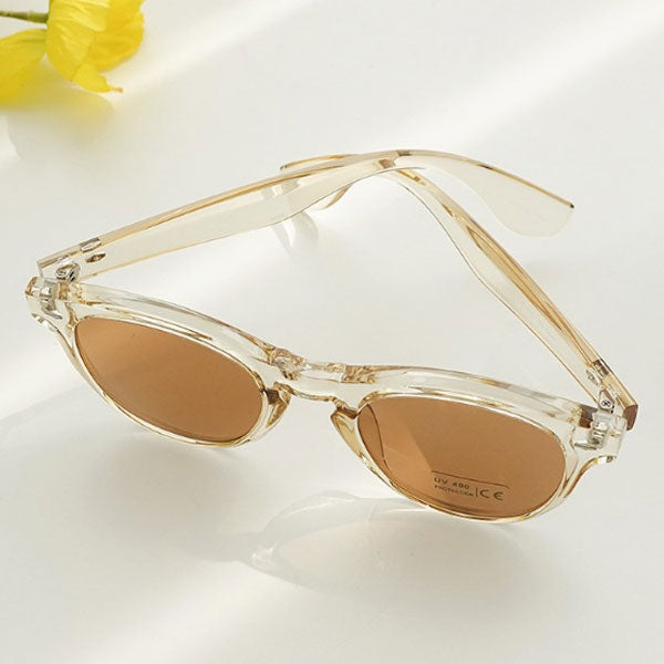 Right Now Round Transparent Horn-rimmed Tinted Sunglasses