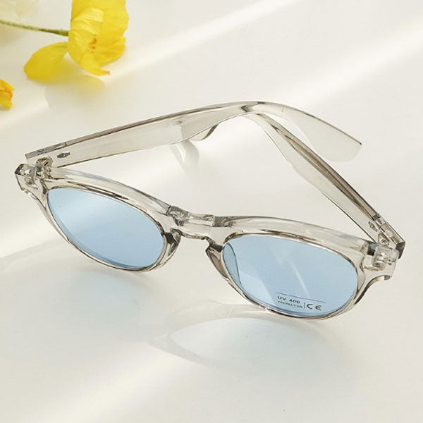 Right Now Round Transparent Horn-rimmed Tinted Sunglasses