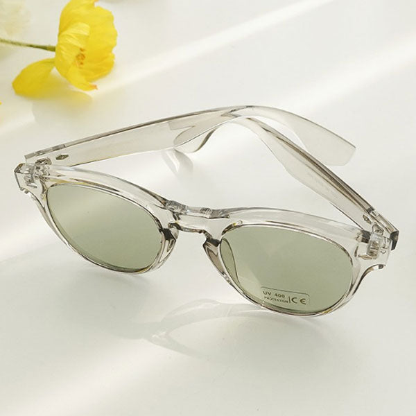 Right Now Round Transparent Horn-rimmed Tinted Sunglasses