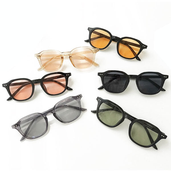 Right Now Round Transparent Horn-rimmed Simple Square Tint Sunglasses