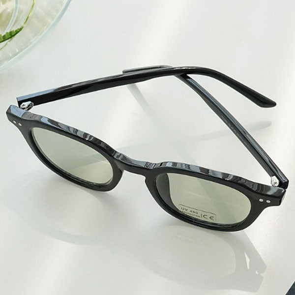 Right Now Round Transparent Horn-rimmed Simple Square Tint Sunglasses