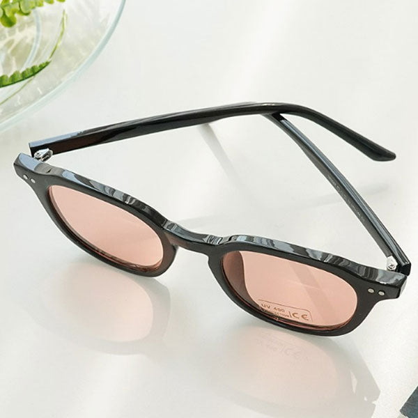 Right Now Round Transparent Horn-rimmed Simple Square Tint Sunglasses