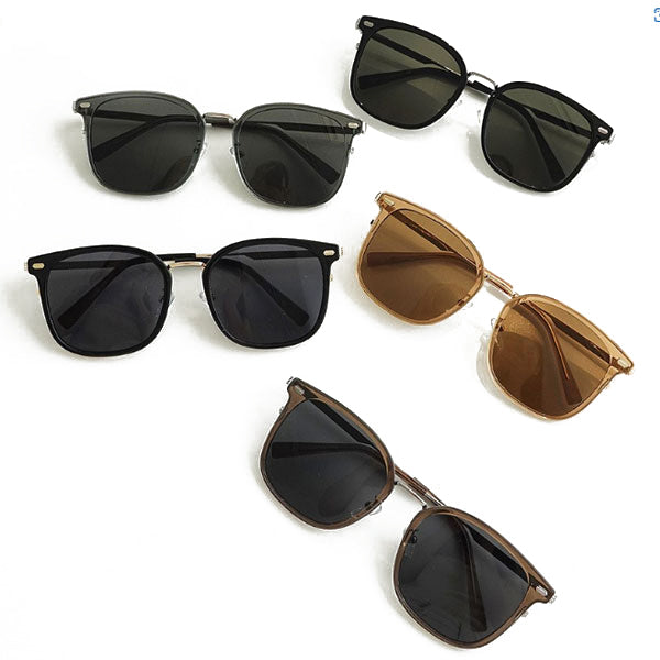 Right Now Simple Big Square Metal Point Sunglasses for Men and Women