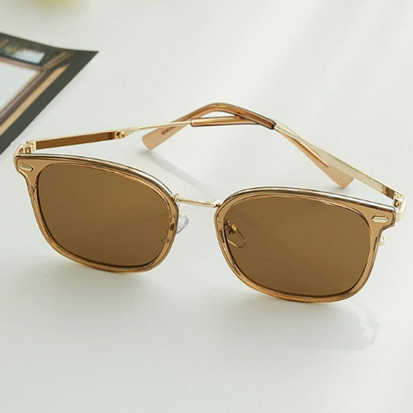 Right Now Simple Big Square Metal Point Sunglasses for Men and Women