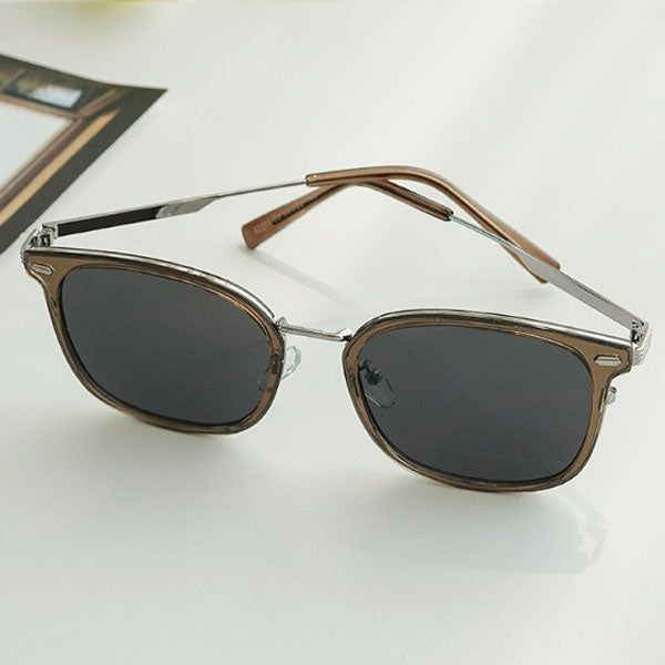 Right Now Simple Big Square Metal Point Sunglasses for Men and Women