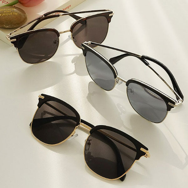 Right Now UV-blocking simple gold-rimmed sunglasses for men and women