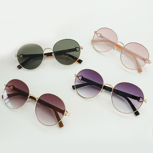 Right now simple round V-point basic sunglasses for men and women