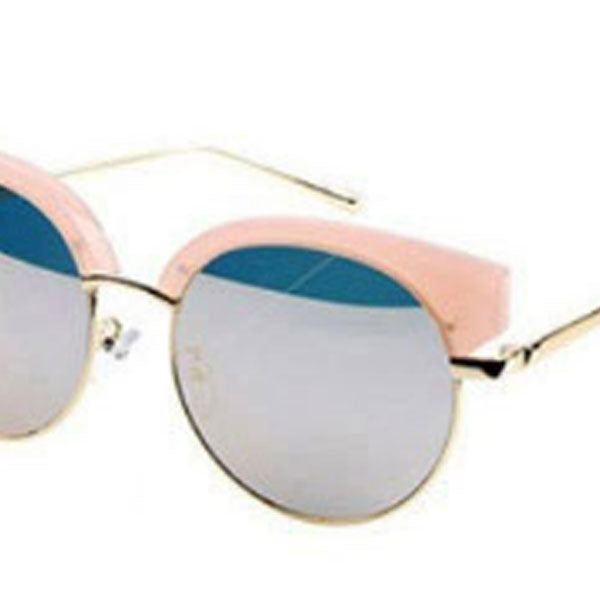 Small Unique Heart-rimmed Cats Eye Round Mirror Sunglasses