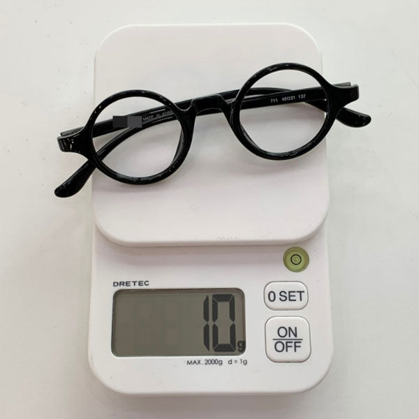 Small round Yoon Yeo-jeong Kim Koo Jung Sam-mul magnifying glass horn frame glasses without nose support