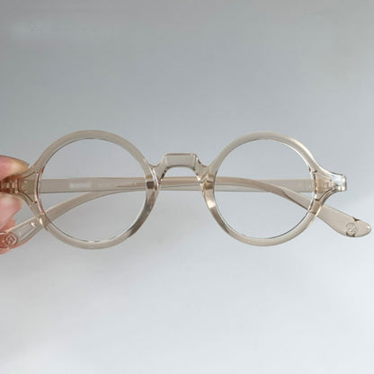 Small round Yoon Yeo-jeong Kim Koo Jung Sam-mul magnifying glass horn frame glasses without nose support