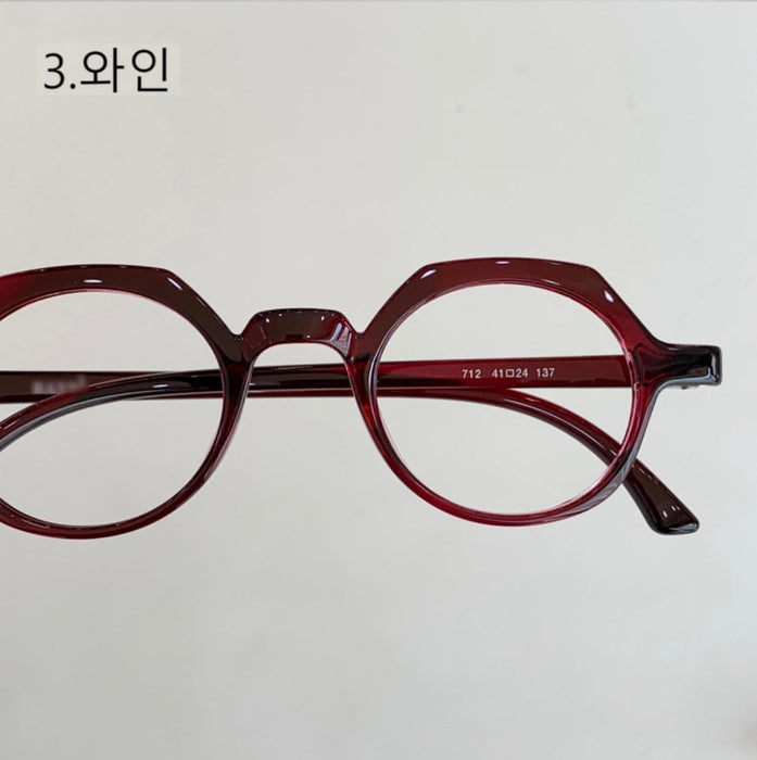 Small round Yoon Yeo-jeong Kim Koo Jung Sam-mul magnifying glass horn frame glasses without nose support