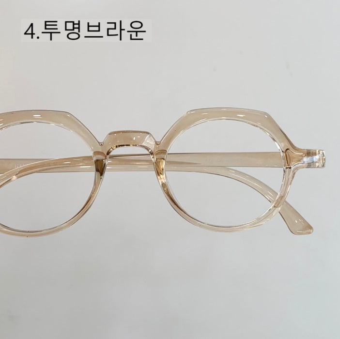 Small round Yoon Yeo-jeong Kim Koo Jung Sam-mul magnifying glass horn frame glasses without nose support