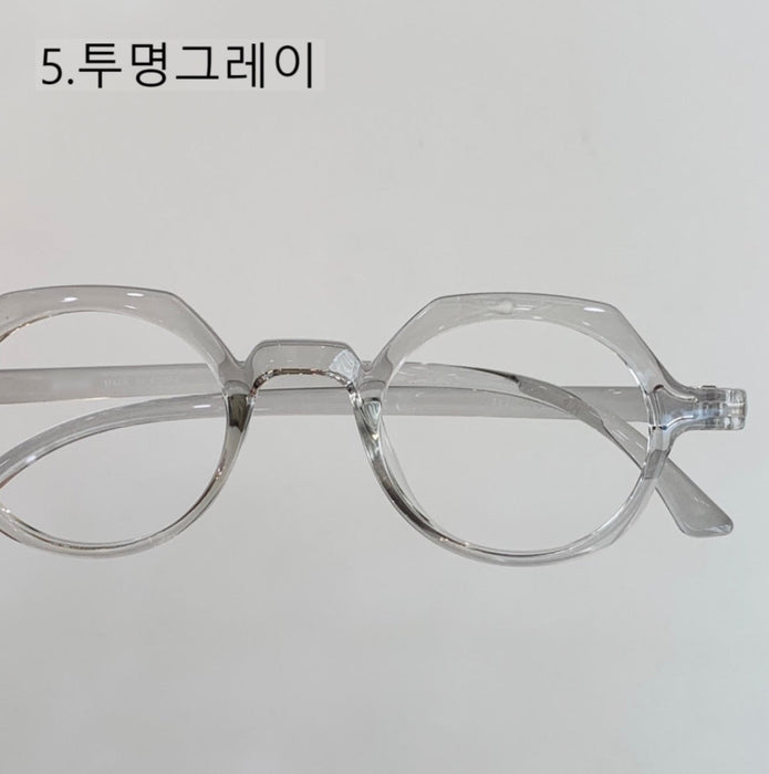 Small round Yoon Yeo-jeong Kim Koo Jung Sam-mul magnifying glass horn frame glasses without nose support