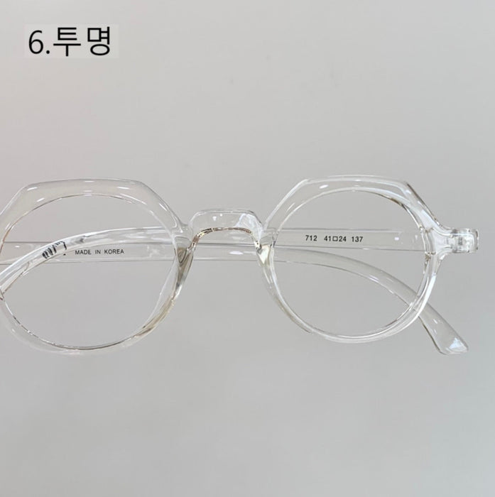 Small round Yoon Yeo-jeong Kim Koo Jung Sam-mul magnifying glass horn frame glasses without nose support