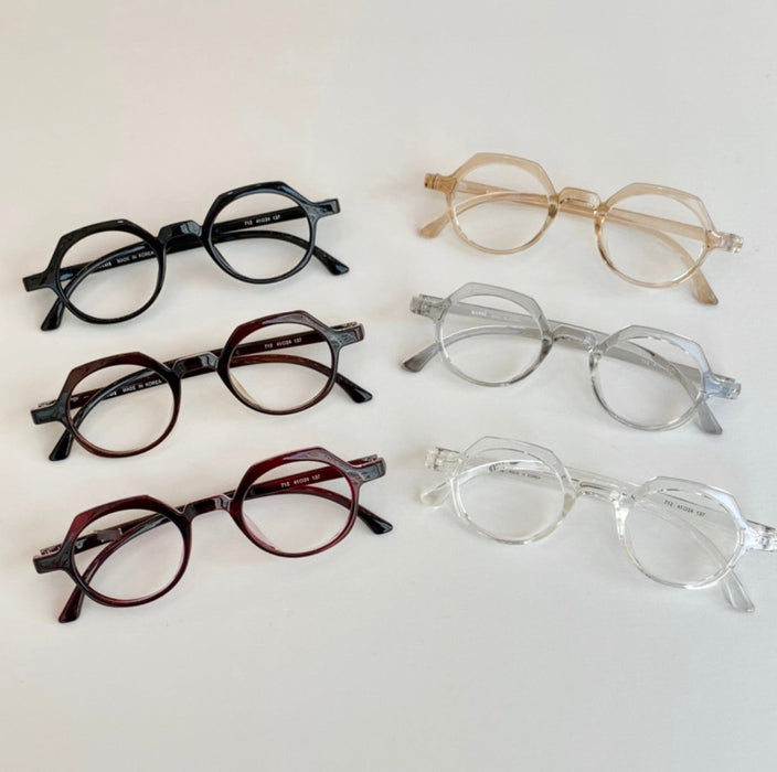 Small round Yoon Yeo-jeong Kim Koo Jung Sam-mul magnifying glass horn frame glasses without nose support