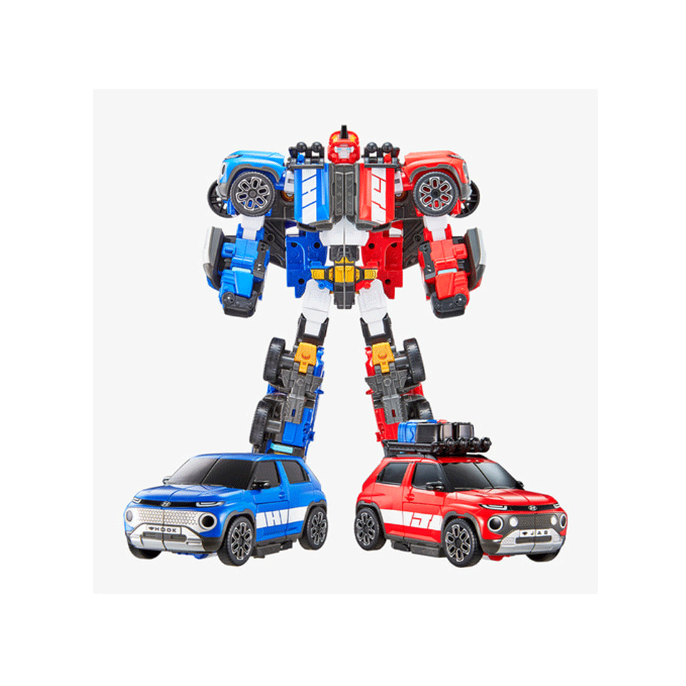 TOBOT TWIN PUNCH Blue & Red Car Combine Transformer Robot