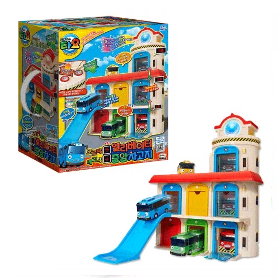 Tayo Little Bus Up & Down Elevator Main Garage Play Set (Not Included Car)