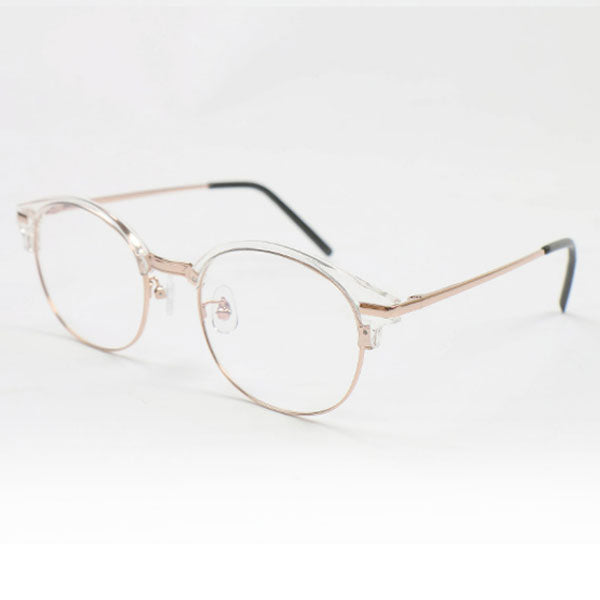 Unique design men's and women's golden frame transparent square glasses