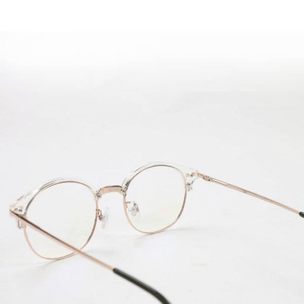 Unique design men's and women's golden frame transparent square glasses