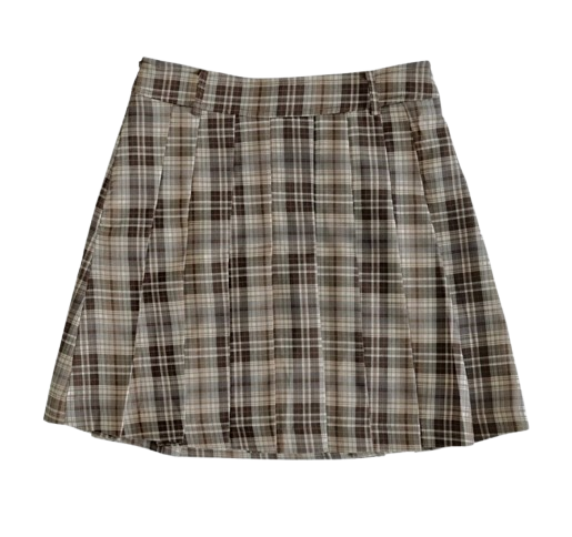 Urban A-line Check Pintuck Pleated Mini Skirt