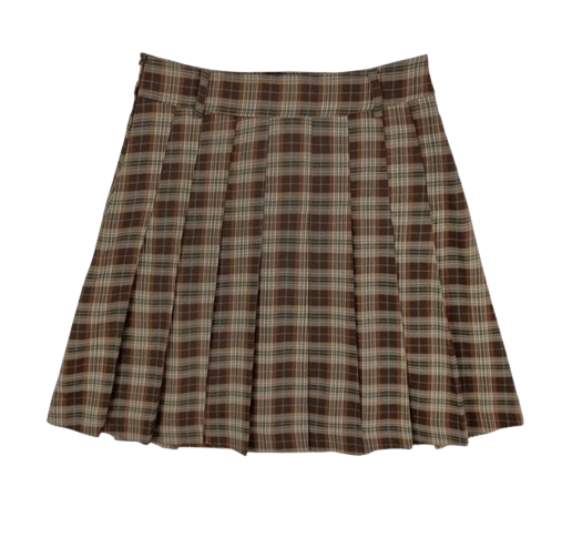 Urban A-line Check Pintuck Pleated Mini Skirt