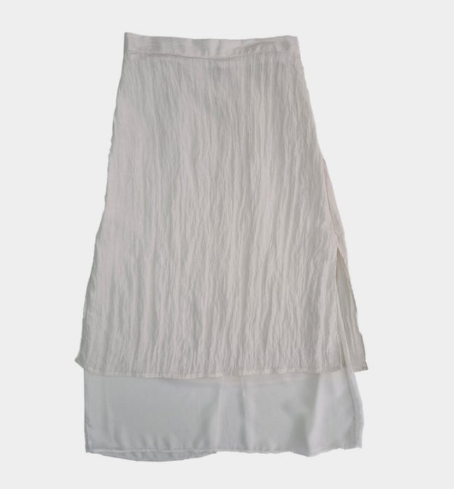 Urbane Piece Ivory Banding Layered Frill Long Skirt