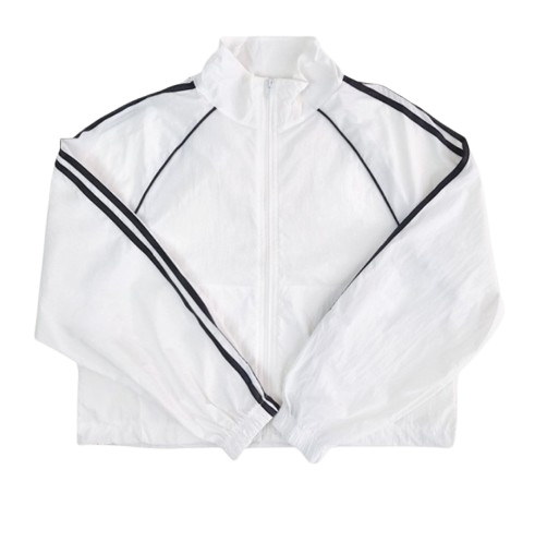 Urban Running Line Crop Crinkly Windbreaker Jacket