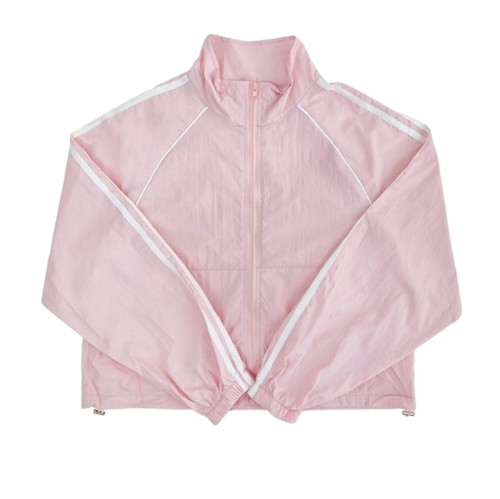 Urban Running Line Crop Crinkly Windbreaker Jacket