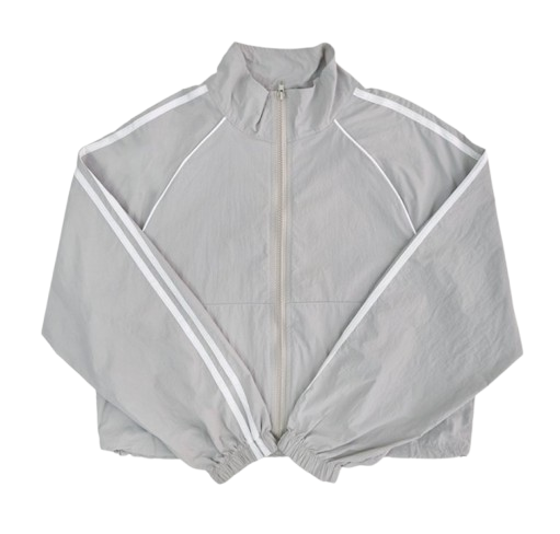 Urban Running Line Crop Crinkly Windbreaker Jacket